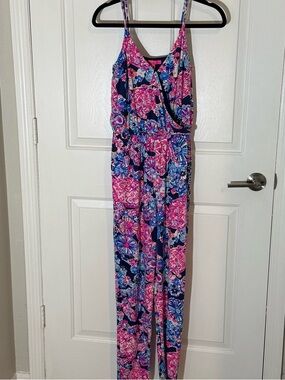 Lilly Pulitzer Pink Navy Blue Multi Floral Jacket